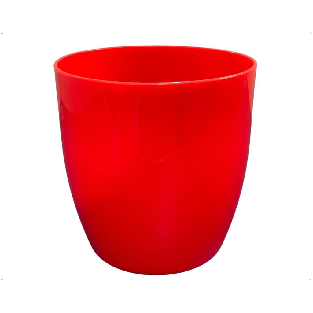 Vaso Cachepo para Plantas Liso Plástico GG 15x15 Vermelho Liso Decorativo