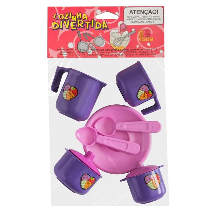 Kit Cozinha Infantil Panelinha de Brinquedo Para Meninas Cor Rosa e Lilás