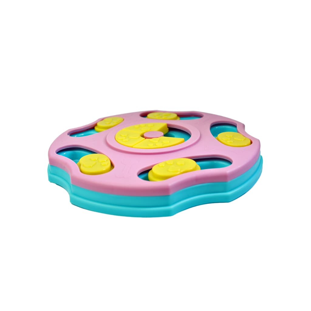 Brinquedo Interativo para Cães e Gatos Quebra-cabeça com Petisco - Rosa ou Azul
