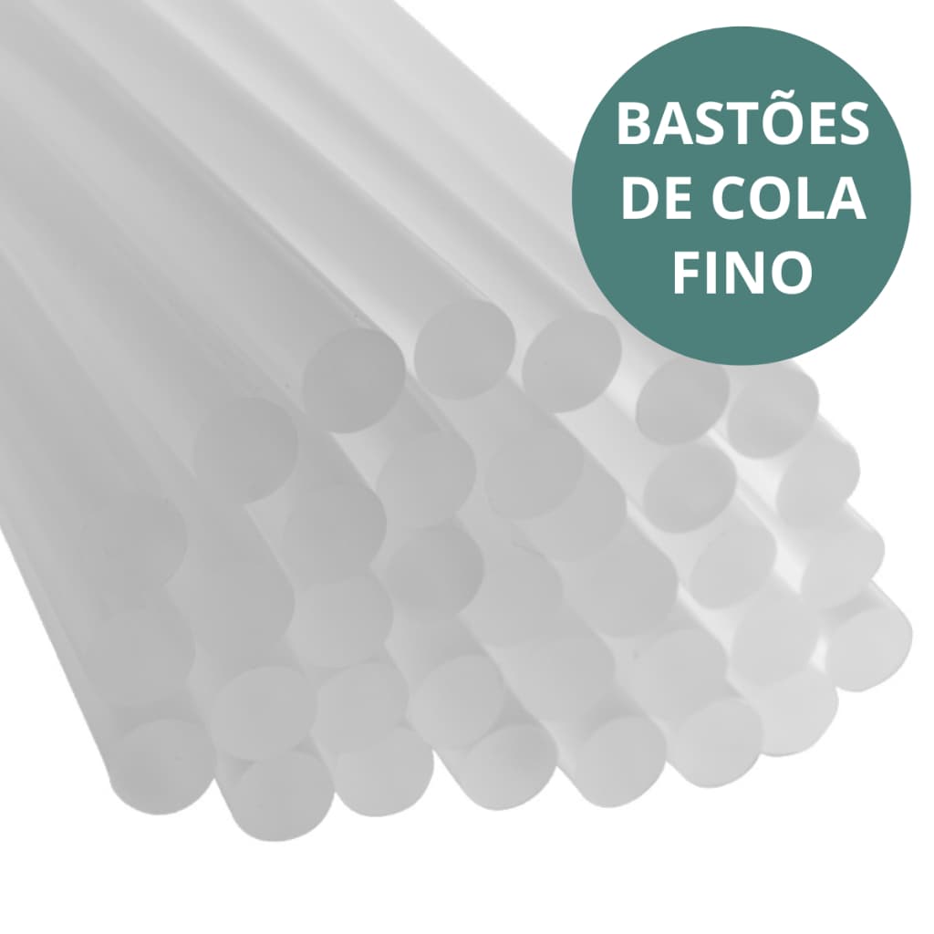 Refil Bastão Cola Quente Fino 30cm x 7mm c/ 10 ou 20 unidades