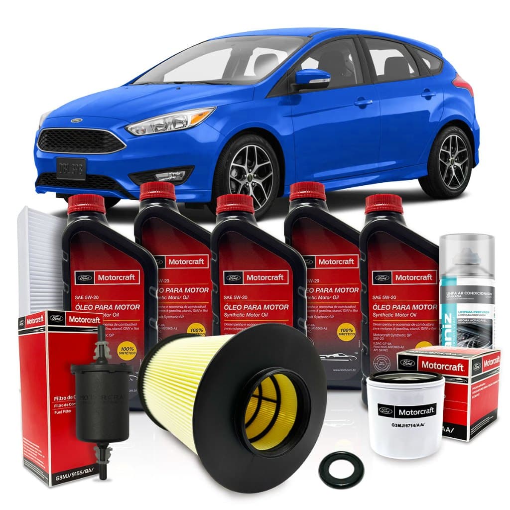 Kit Revisão Troca de Óleo Motorcraft 5w20 Ford Focus 2.0 16v 2014 2015 2016 2017 2018