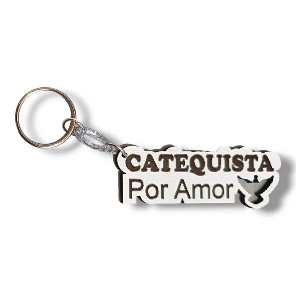 KIT Chaveiros Lembrancinha Catequista por amor em mdf