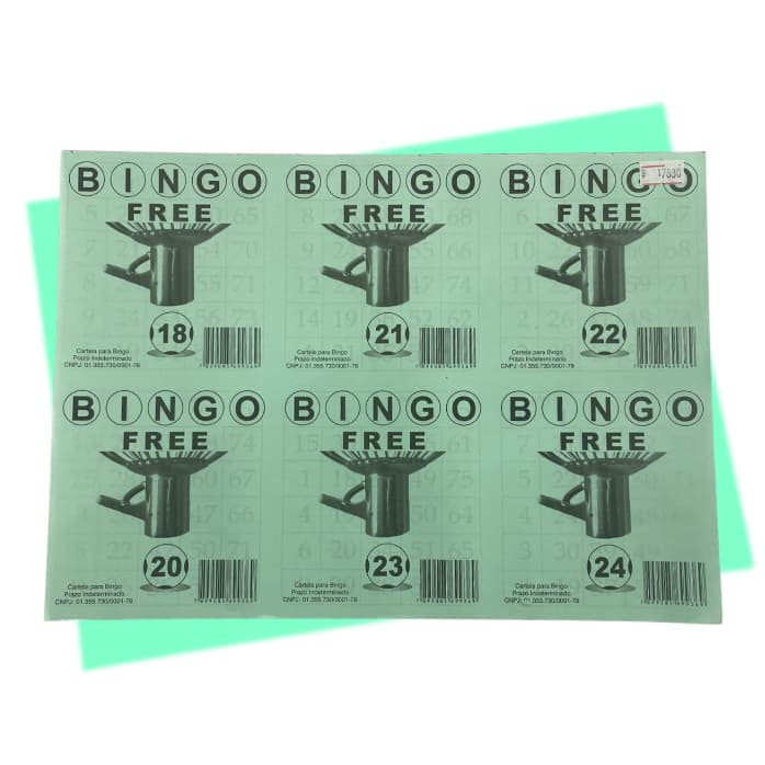 Bloco De Bingo Sextuplo Colorido Verde