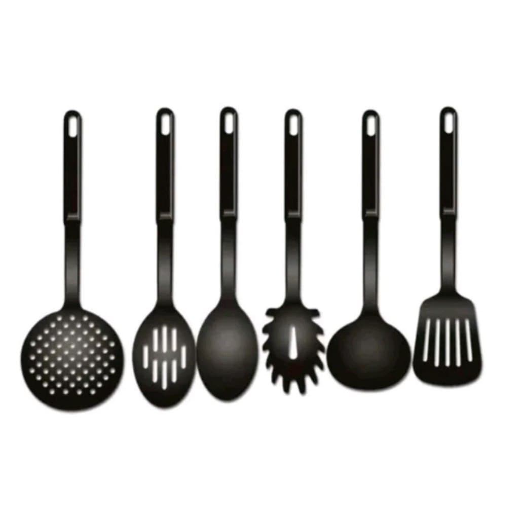Jogo de Cozinha Kit C/6 Peças De Nylon Utensílios , Colheres Espátula para Cozinha Pegador Massa