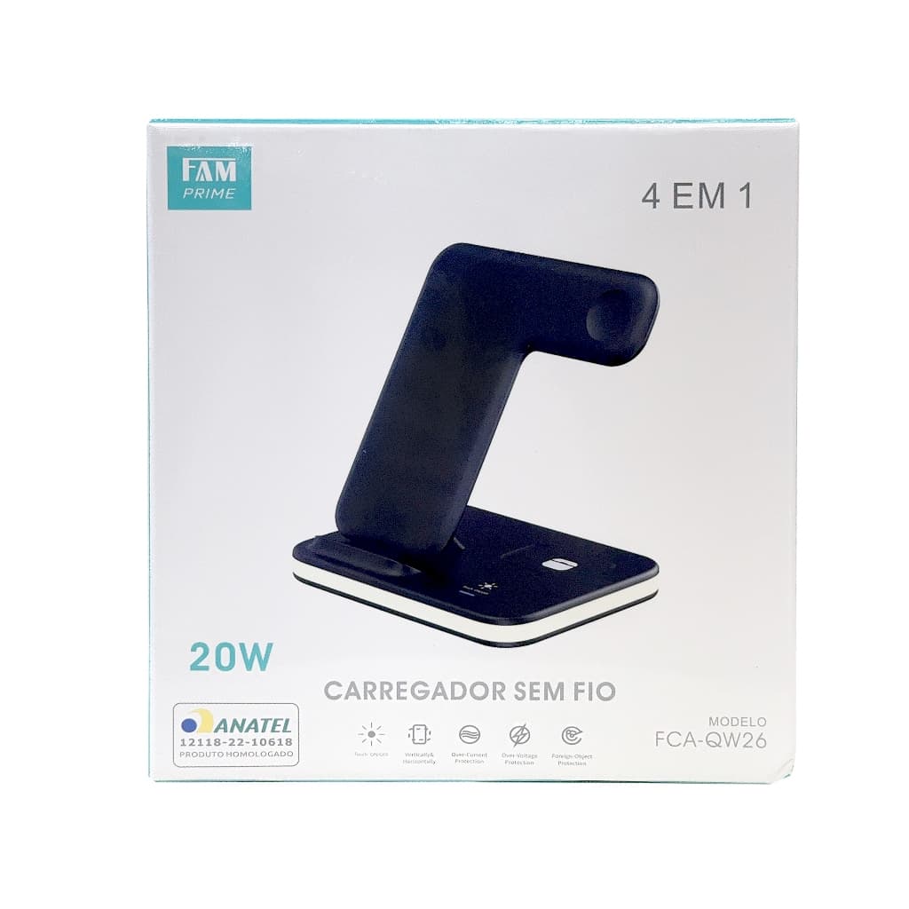 Carregador Por Indução 4 EM 1 Suporte De Carregador Sem Fio Pra iPhone, Relógio e Fone de Ouvido