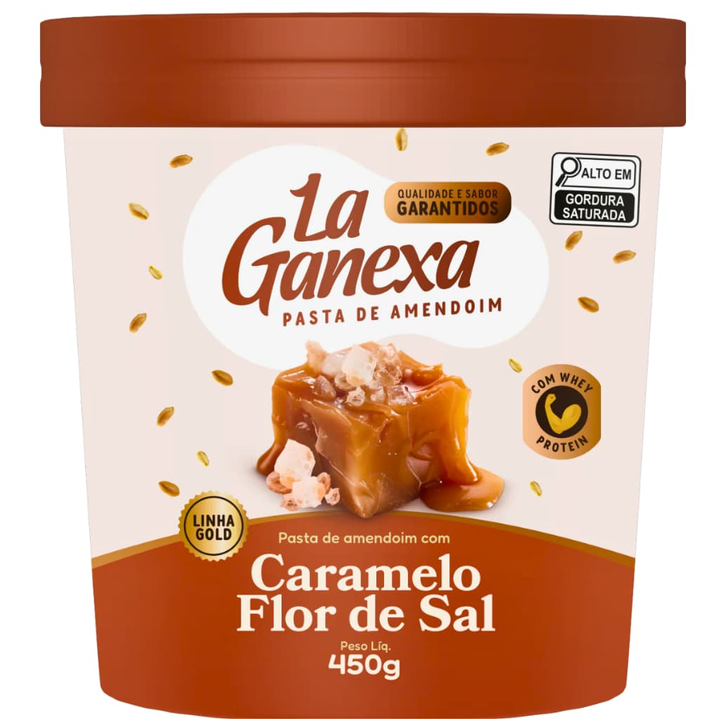 Pasta de Amendoim La Ganexa Caramelo Flor De Sal Whey Protein