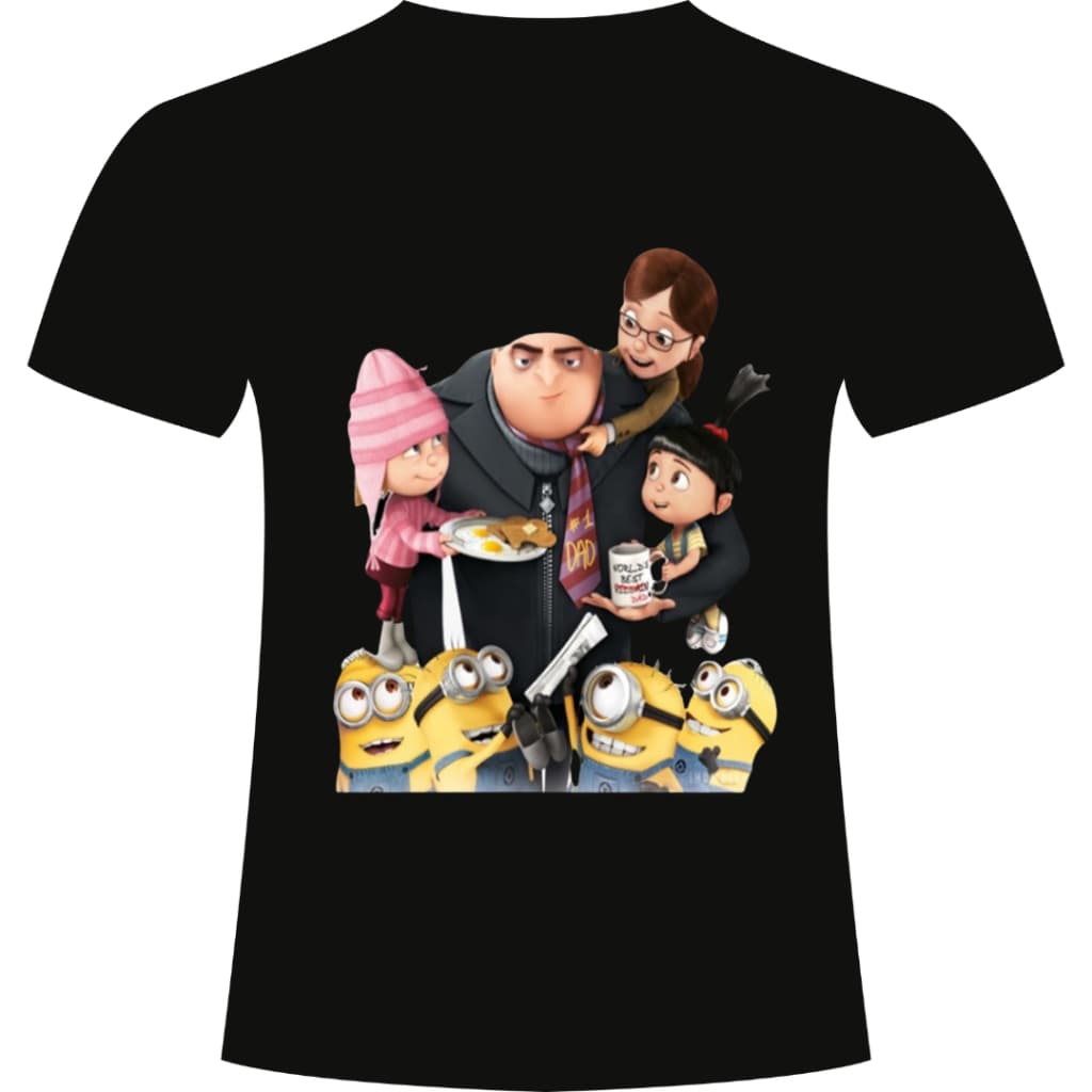 Camisa Minions, Malvado favorito Personagens T-shirt Blusa unissex Adulto e infantil 100% algodão DTF Envio imediato