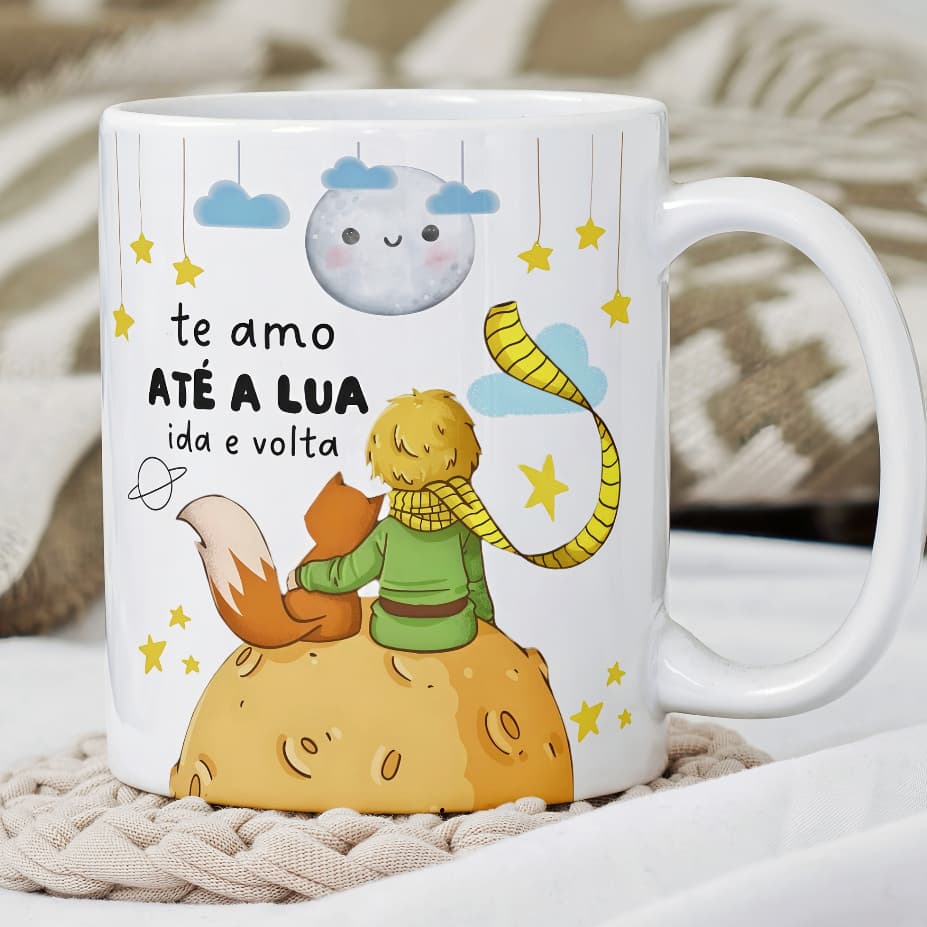 Caneca Romântica O Pequeno Príncipe Xícara 325ml Personalizada