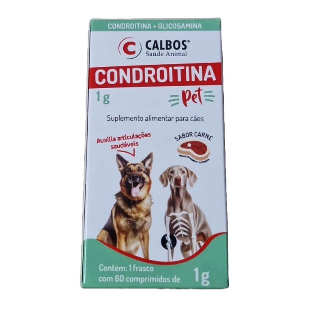 Condroitina Pet Suplemento Alimentar Calbos 1g 60 Comprimido