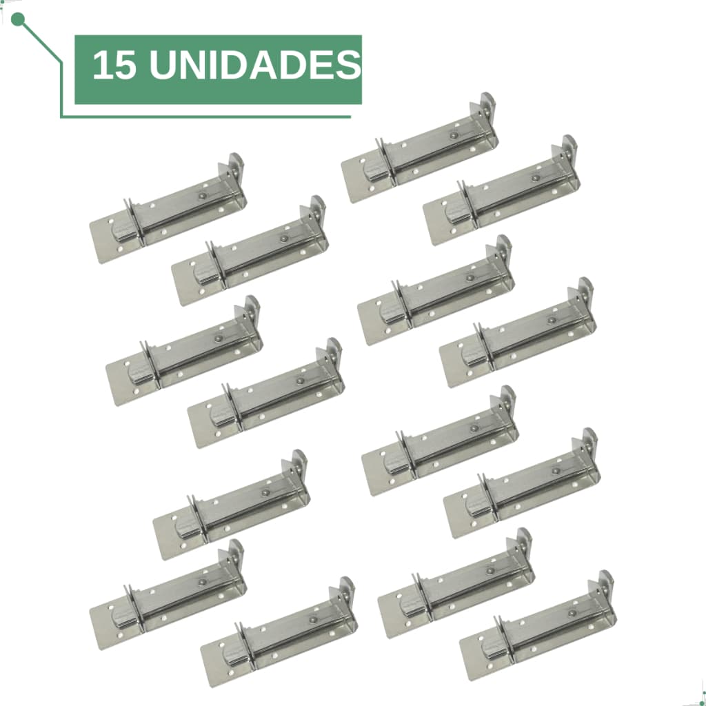 Kit 15 Fecho Trinco Chato Ferrolho Porta Cadeado para Porta E Portões