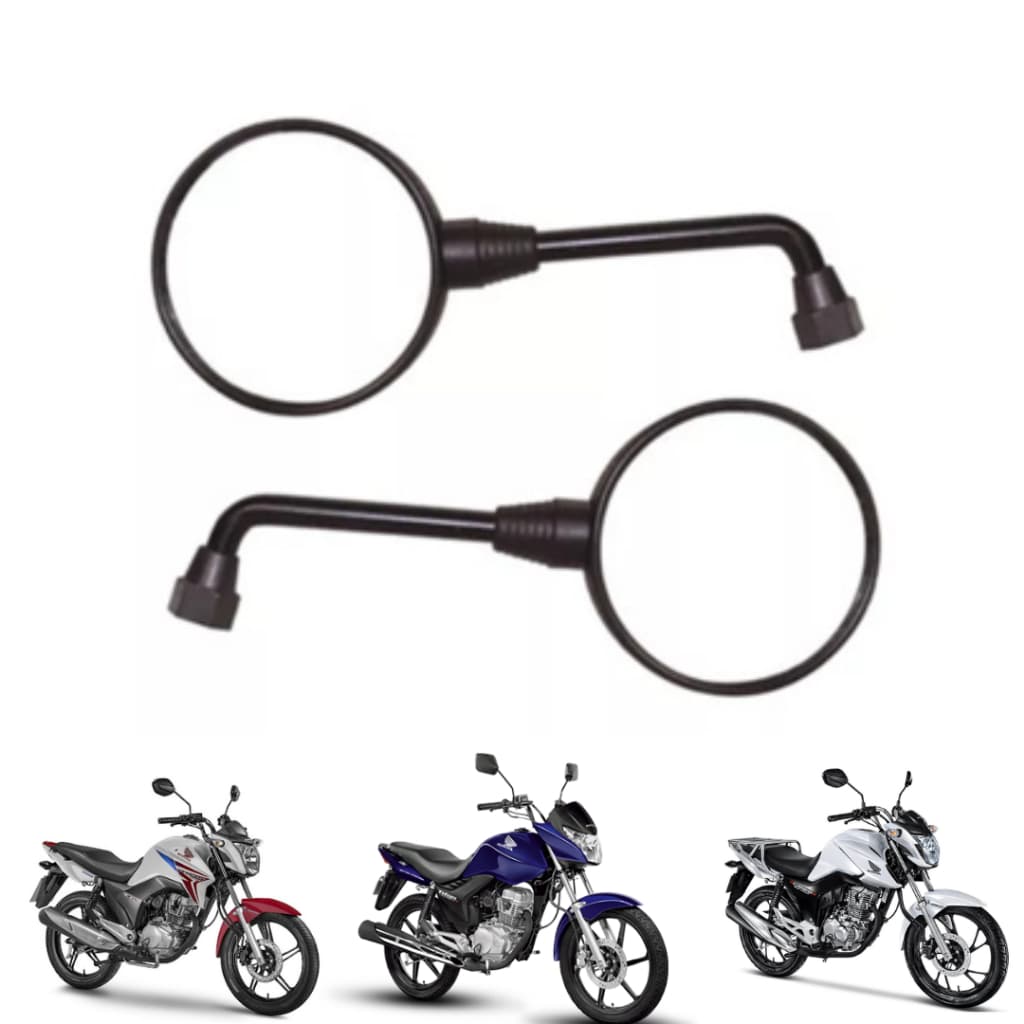Retrovisor Para Moto Mini Redondo Sport Honda Haste Preta AWA (541)