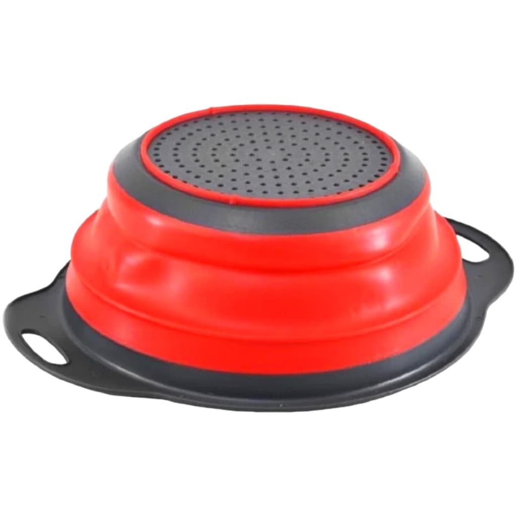 Escorredor Retrátil de Silicone 24cm - Lavador Dobrável para Macarrão, Legumes, Frutas e Massas
