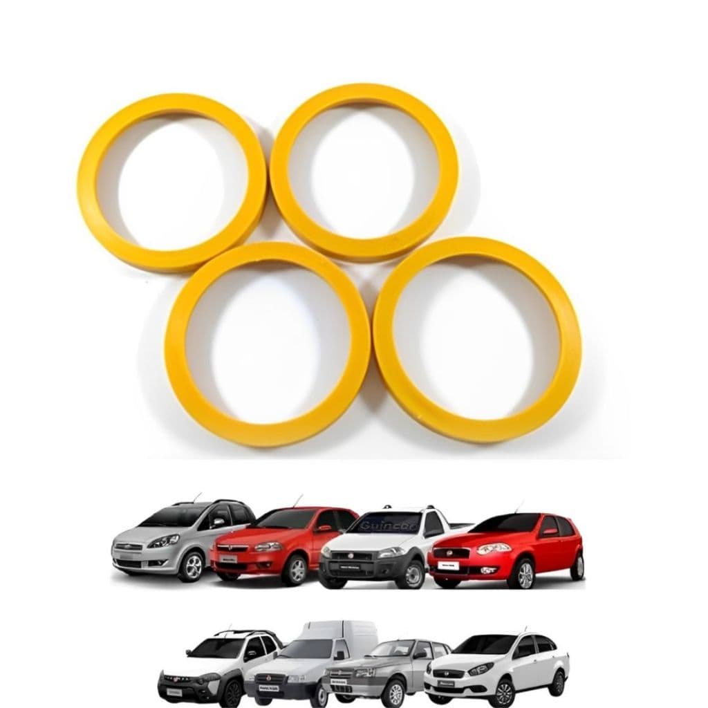 Kit 4 Anel Centralizador Fiat De Rodas Esportiva Liga Leve 58,10mm
