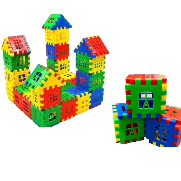PACOTE COM 120 UNIDADES KIT CASINHA BRINQUEDO DE MONTAR INFANTIL BLOCOS MONTA MONTA COLORIDO
