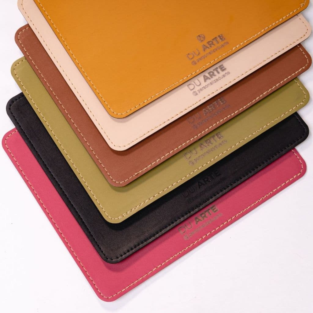 Mouse Pad Personalizado Com seu nome ou sua Logo Kit 10 unidades Mouse Pad de Couro Sintético