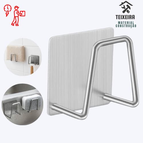 Suporte Porta Esponja Bucha De Pia Em Aço Inox Para Cozinha Banheiro Diversas Funções