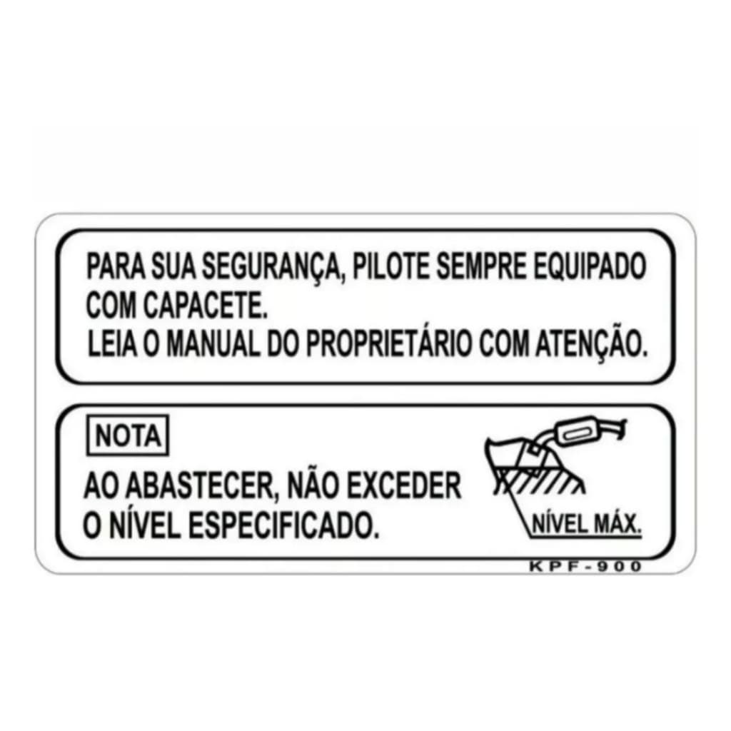 Adesivo Precaução Advertência Tanque Nível Combustível Honda