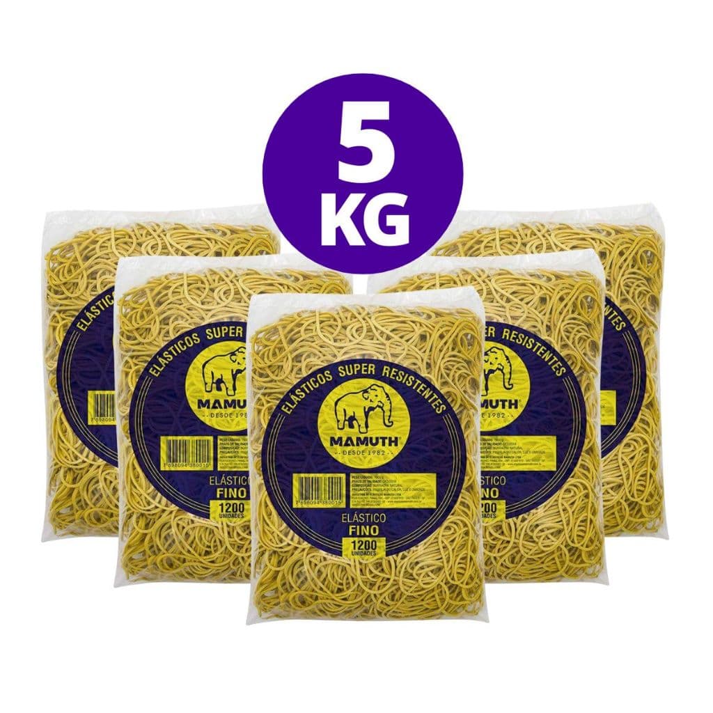 Elástico Latex Amarelo Para Dinheiro Escritório Kit 5 Kg Liguinha