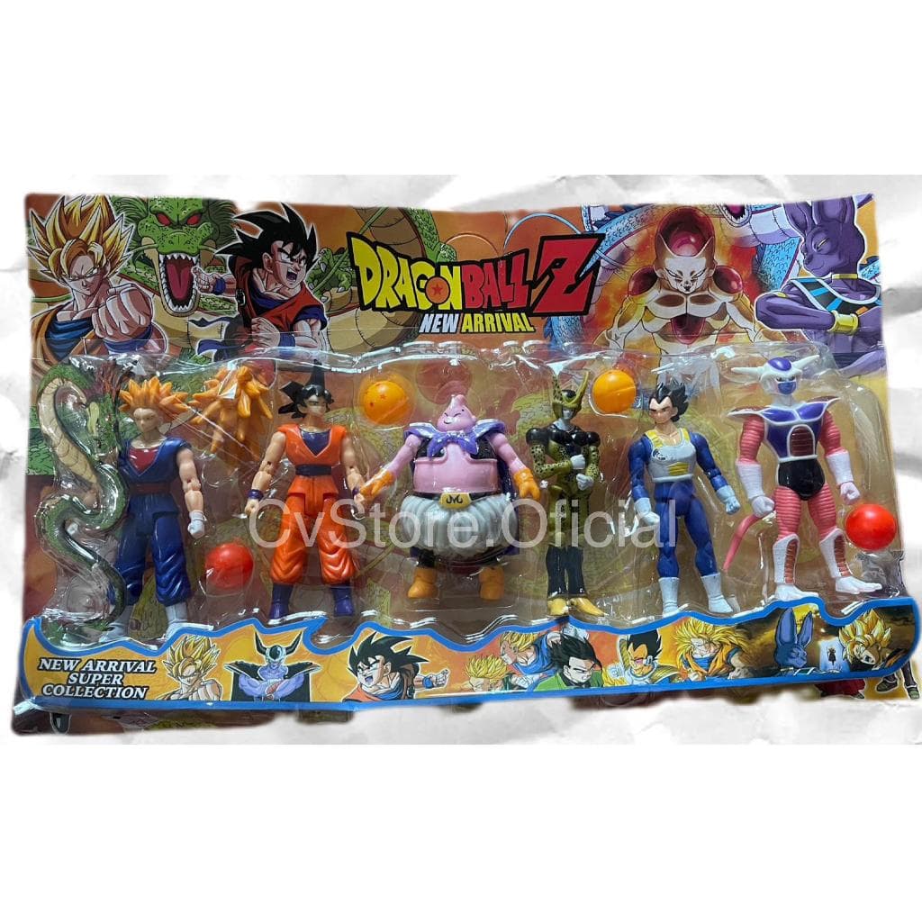 Kit Com 6 Bonecos Dragon Ball Z Goku Frezza Vegeta Majin Boo Gohan Piccolo Cell Bills Brinquedo Infantil Sayajin Articul