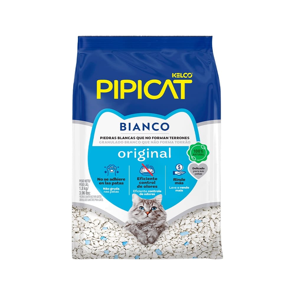 Areia Higiênica PipiCat Bianco Para Gatos - 1,8 kg