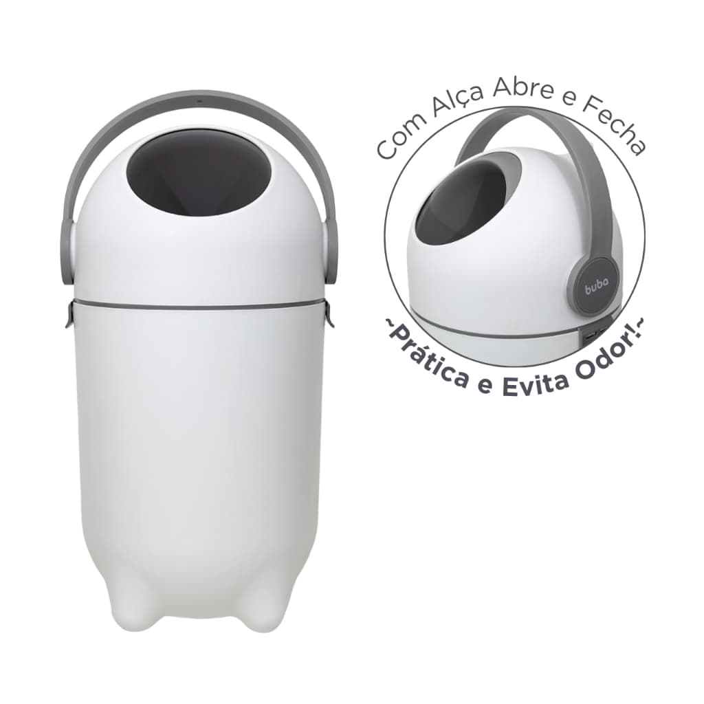Lixeira Antiodor Buba Lixeira Mágica Para Fraldas Quarto Do Bebê Anti Odor Resíduos Higiênica Resistente Prática 10 Litros