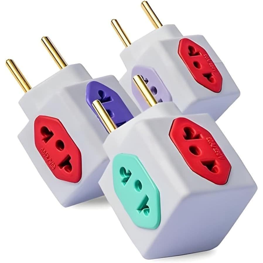 Kit Adaptador De Tomada Benjamim Power Cubo Com 4 Entradas Multiplicador de Tomadas Bivolt 110v 220v - 60 PEÇAS