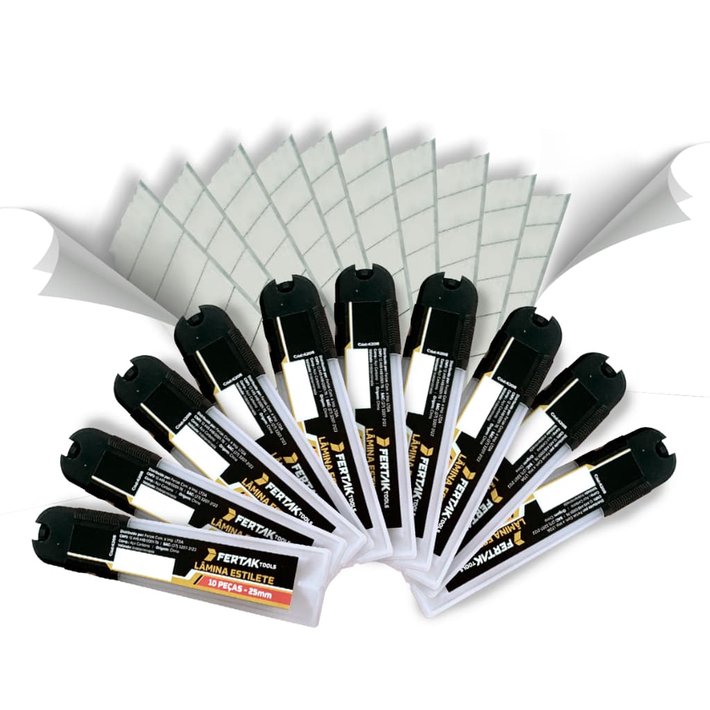 Lamina Para Estilete Profissional Larga 25mm Com 100 Peças