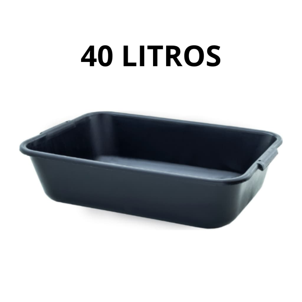 Caixa Plástica 40 Litros Com Alça Reforçada Multiuso Massa Cimento Areia Pet
