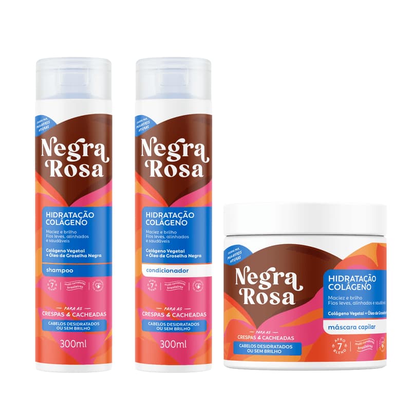 Kit Capilar - LInha Hidratação Colágeno Negra Rosa