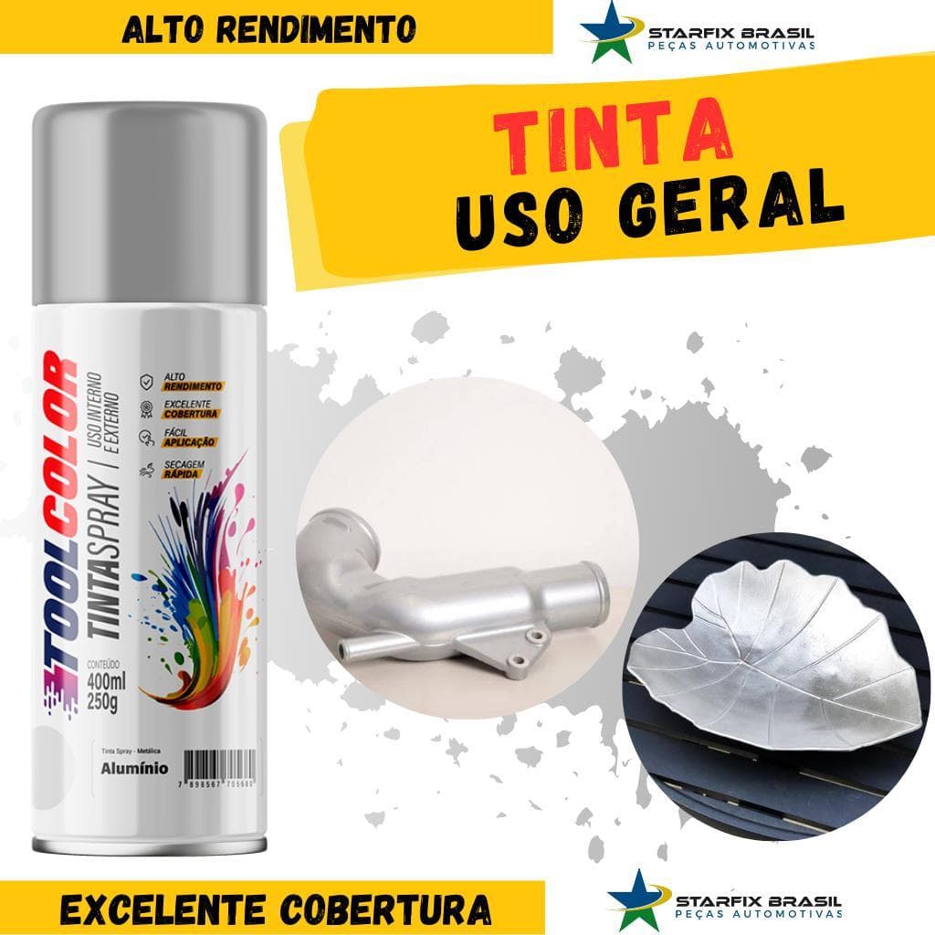Tinta Spray Uso Geral 400ML -  Aluminio Secagem Rápida Artesanato, Madeira, Ferro, Metal, Gesso e  Cerâmica - Retoque e reparo rápido secagem rápida