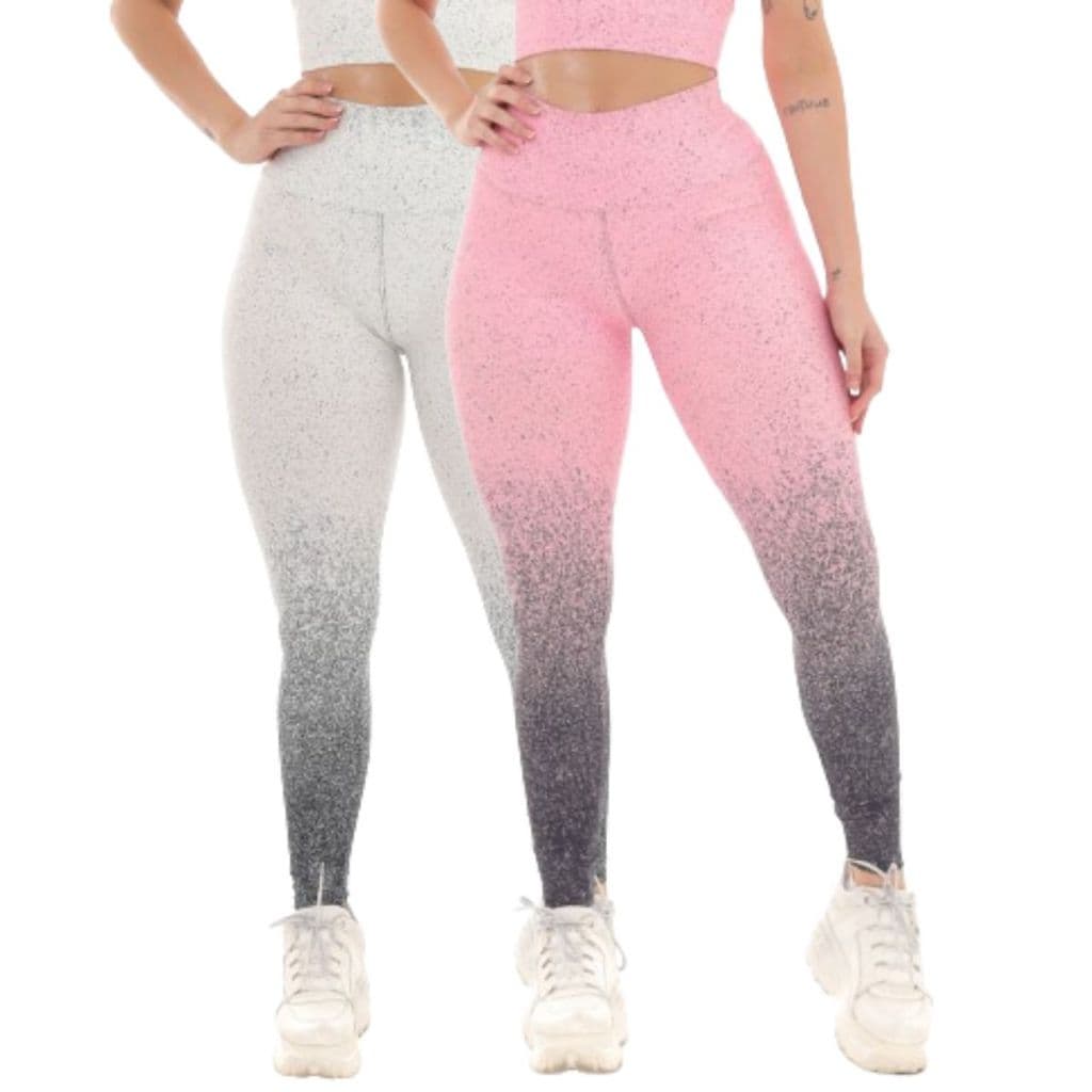 Kit 2 Legging Feminina Degradê Cintura Alta Academia Caminhada