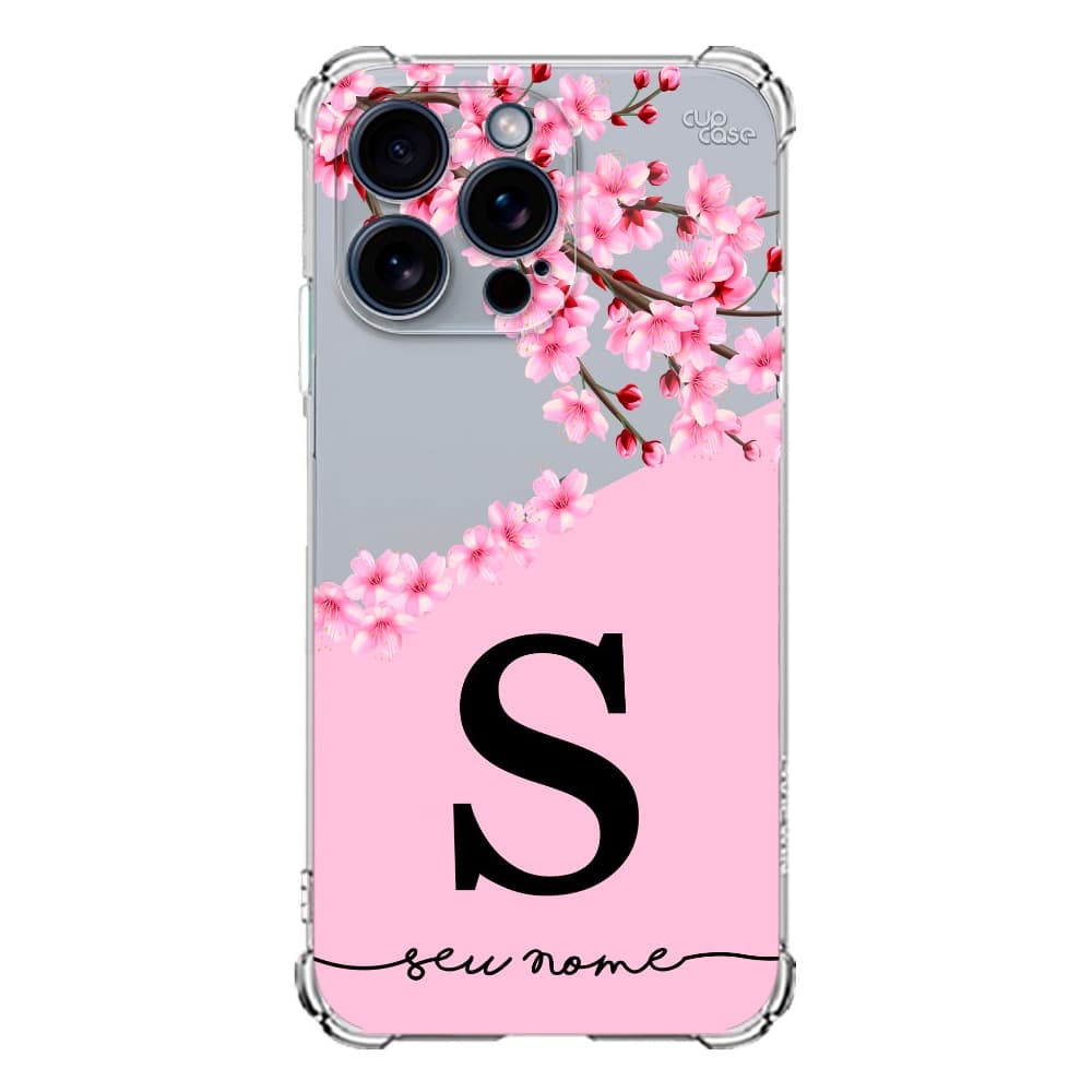 Capa Capinha de Celular Personalizada Monograma Cerejeiras