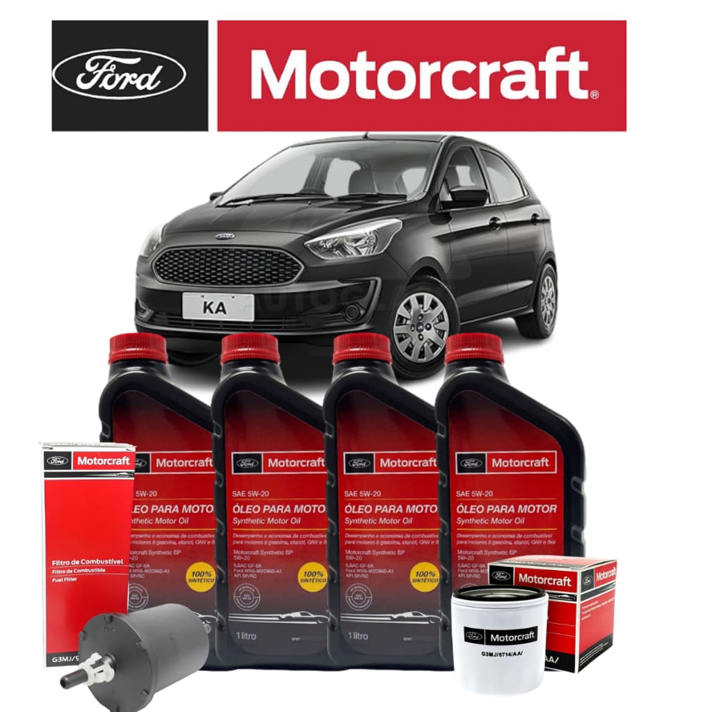 Kit Óleo Motorcraft 5w20 50.000 Kms Ford Ka 1.0 1.5 2014 até 2021 Original Ford
