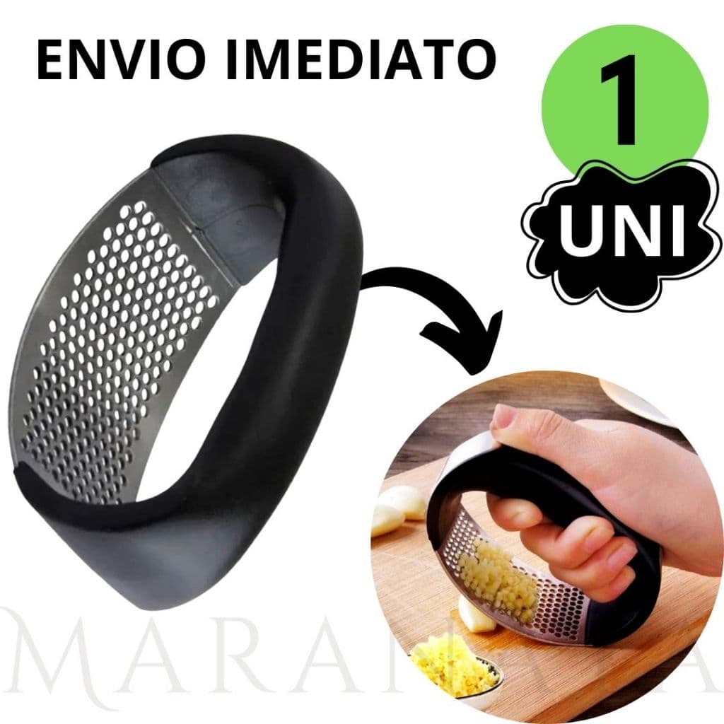 Amassador Espremedor Triturador de Alho Manual Inox Multiuso Para Cozinha Restaurante