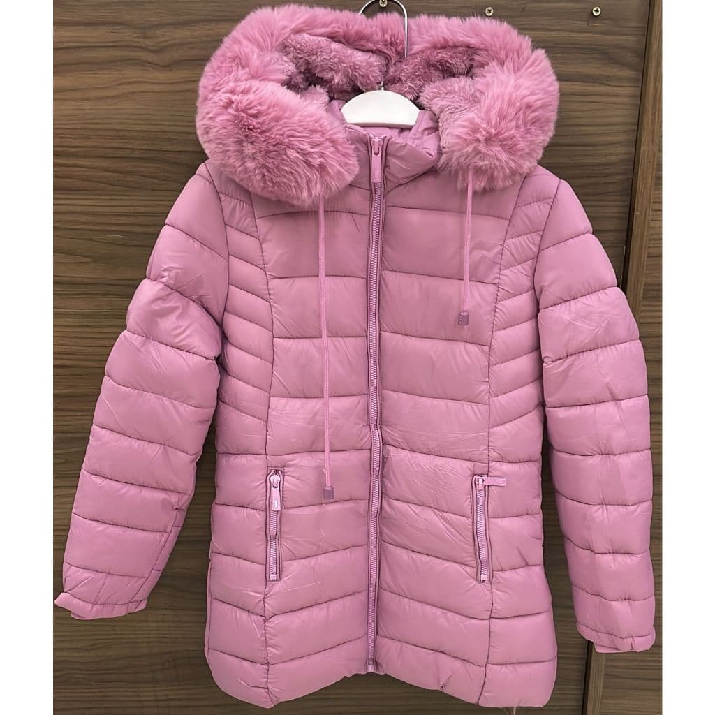 jaqueta casaco  infantil menina com capuz removivel bolso de ziper no344