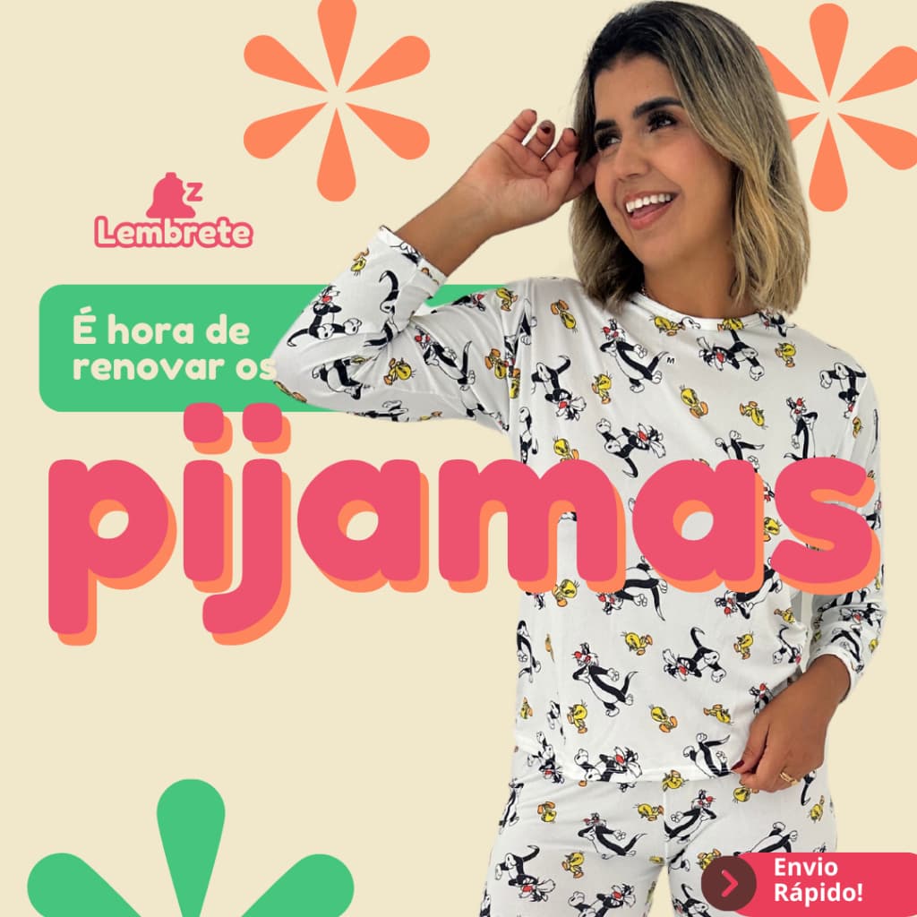 Kit com 2 Pijamas Meia estação de personagens virginia Adulto Pijama quente