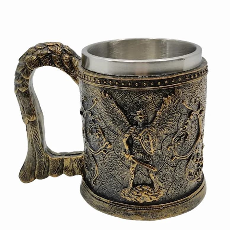 CANECA 3D SÃO MIGUEL ARCANJO ANJO GUERREIRO ALADO MEDIEVAL