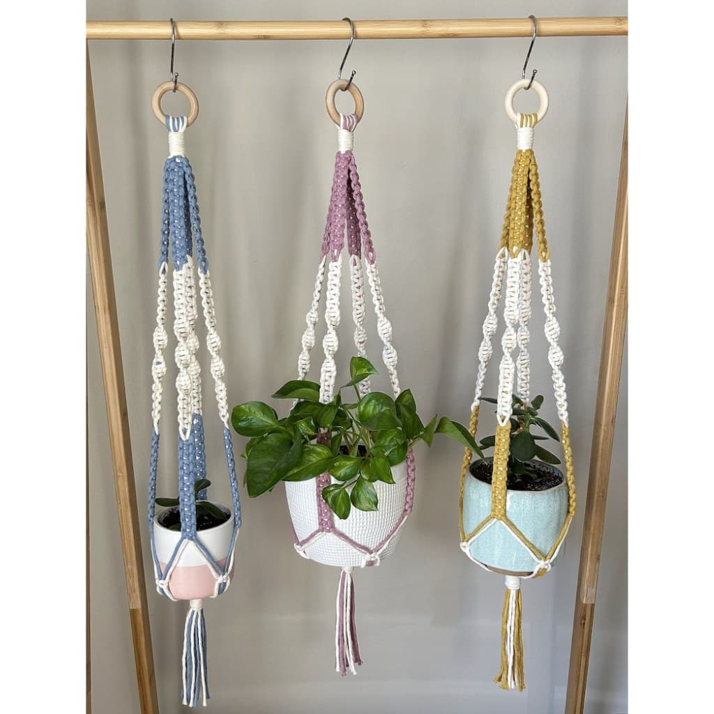 Cabide para planta de barbante 2 cores , suporte para plantas em Macrame