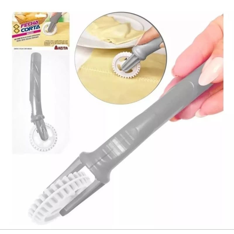 Carretilha Cortador Fecha E Corta Massas Pastel Pizza Risole Keita