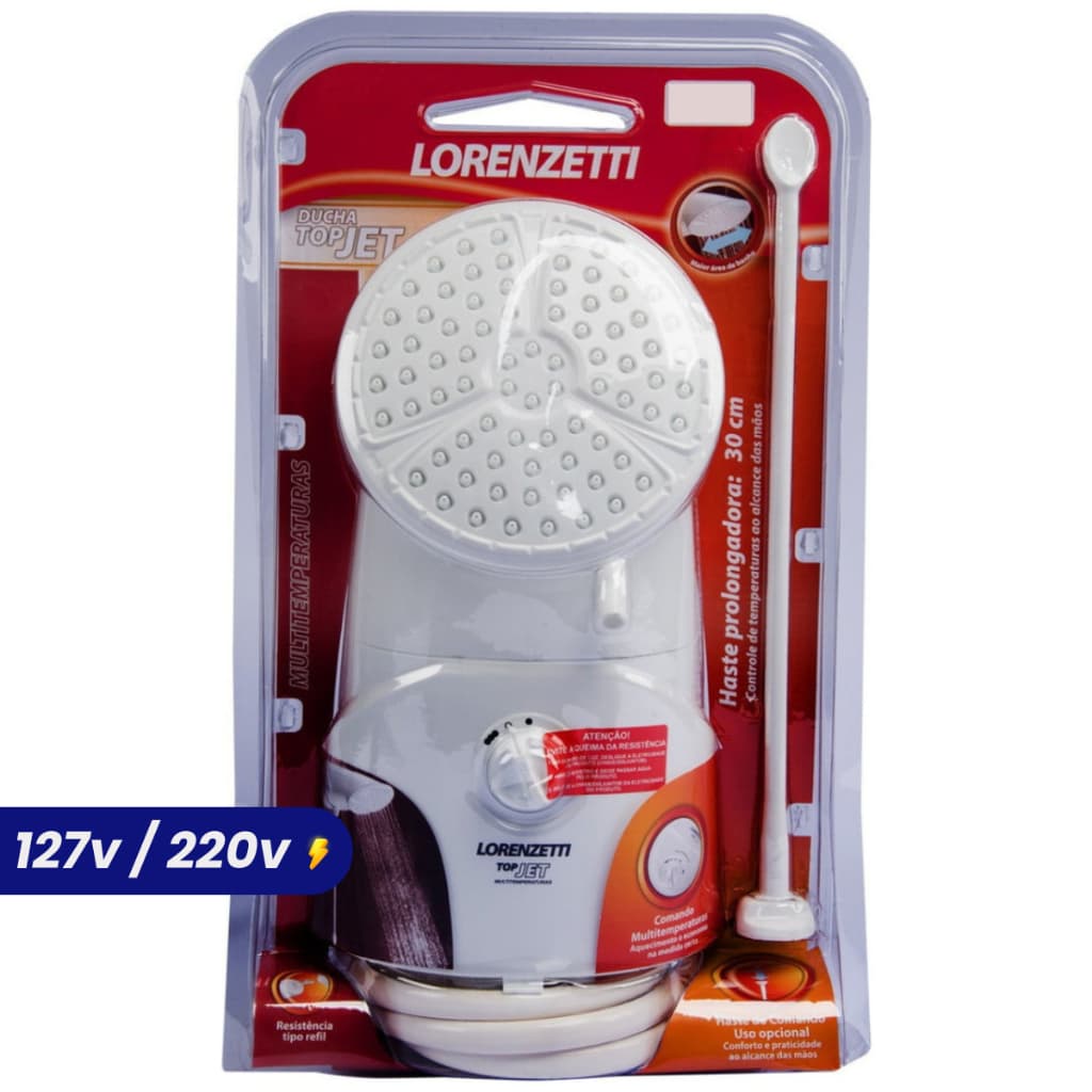 Ducha Top Jet 4 Temperaturas 127V 220V | Chuveiro Multi Temperaturas 5500w 7500w