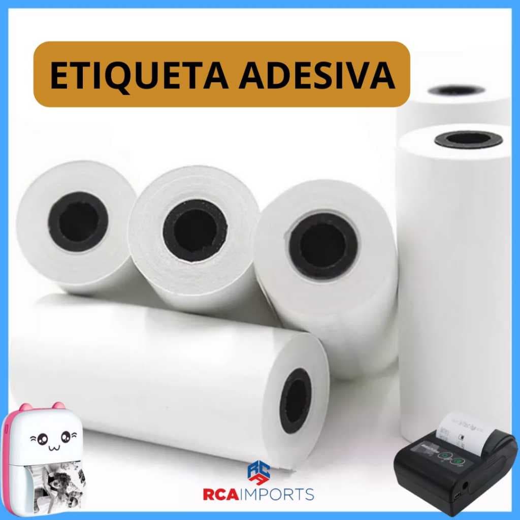 Etiqueta adesiva térmica para mini impressora 58x30mm