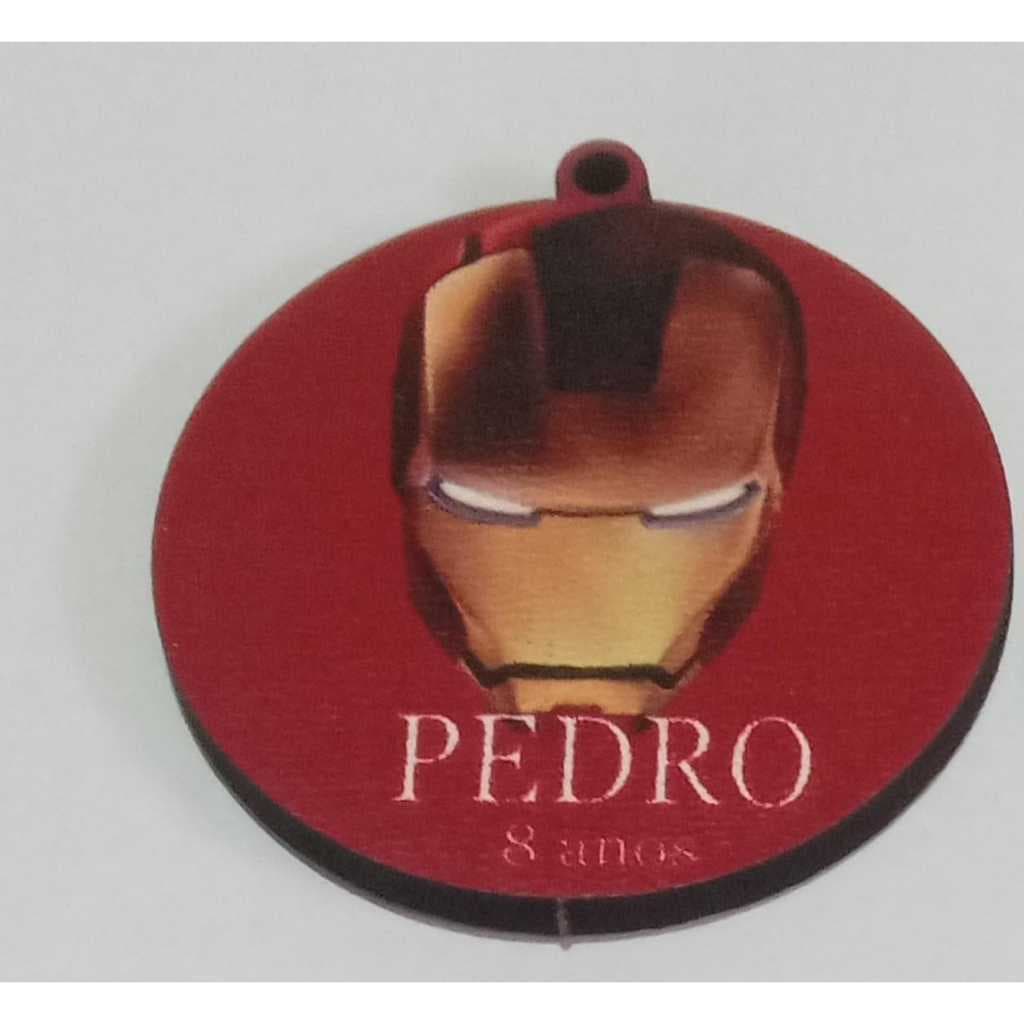 10 CHAVEIROS MDF 5CM COM ARGOLA E CORRENTE HOMEM ARANHA, LEMBRANÇA DE FESTA INFANTIL, ANIME, MARVEL
