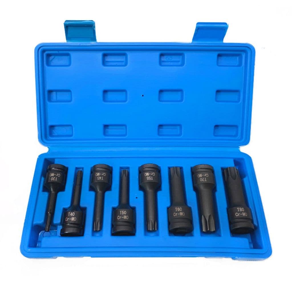 Kit Jogo Soquete Impacto Torx 30 À 70 - 1/2'' 8 Peças