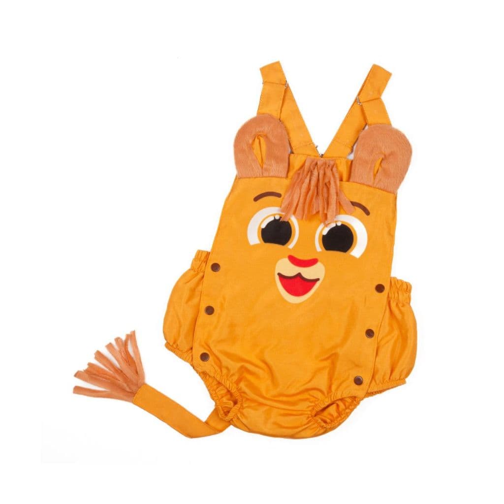 Jardineira Body Romper Bolofofos Leão Amarelo