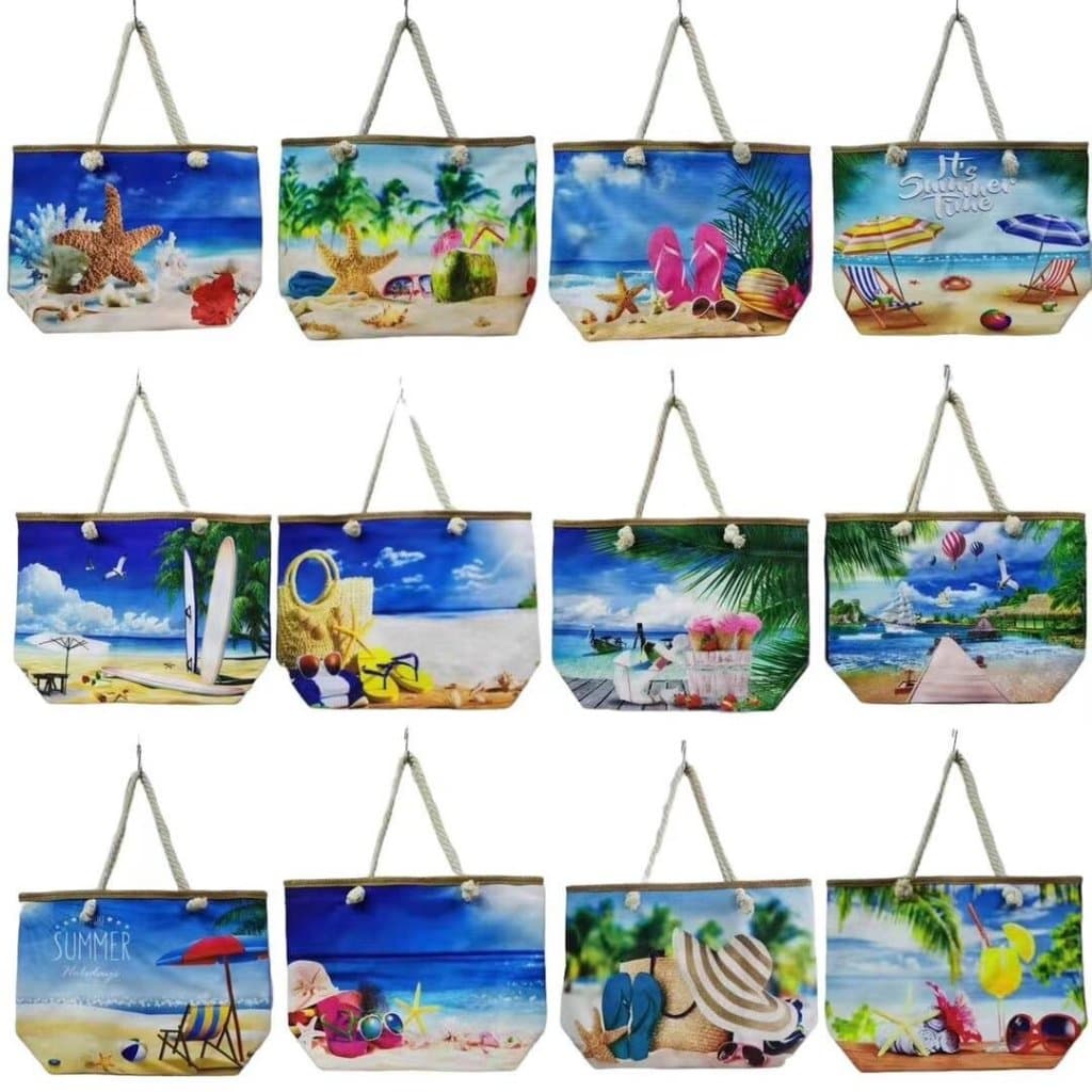 Bolsa Praia Piscina De Grande Com Ziper Forro Espaçosa