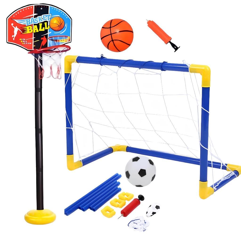 Kit Futebol Golzinho Mini Trave Mini Basquete Infantil Tabela Cesta Bola