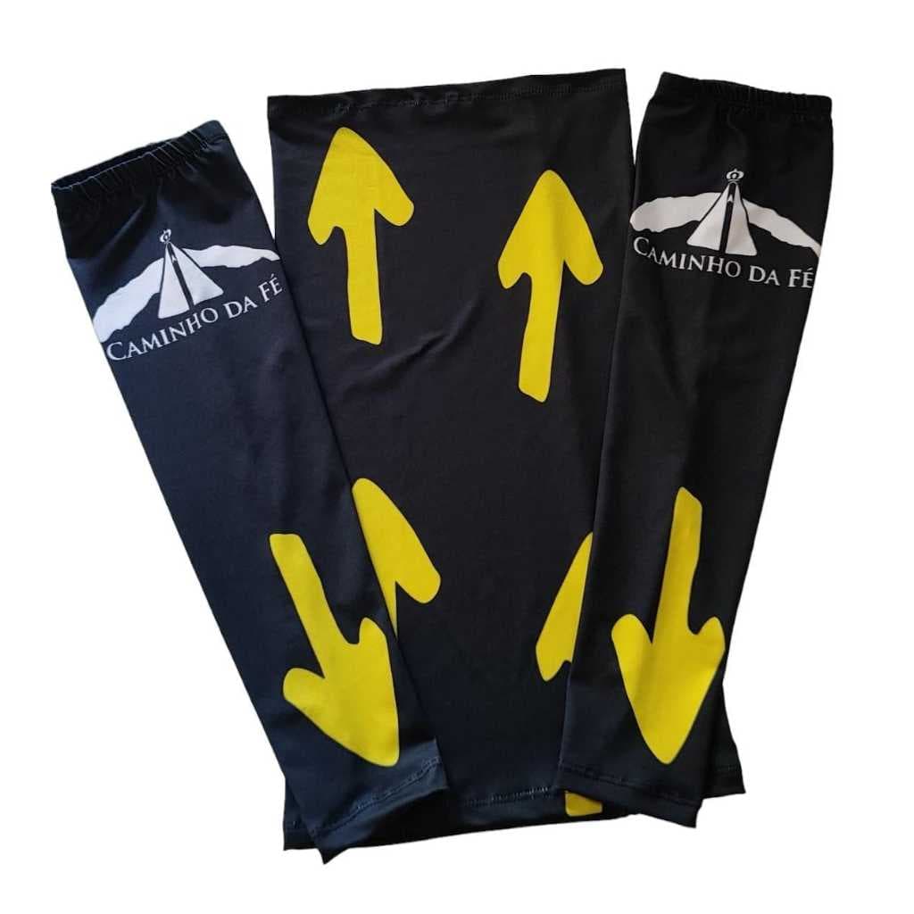 Manguito e Bandana Caminho da Fé Kit ou Avulso Proteção UV50+ Ciclismo Esportes
