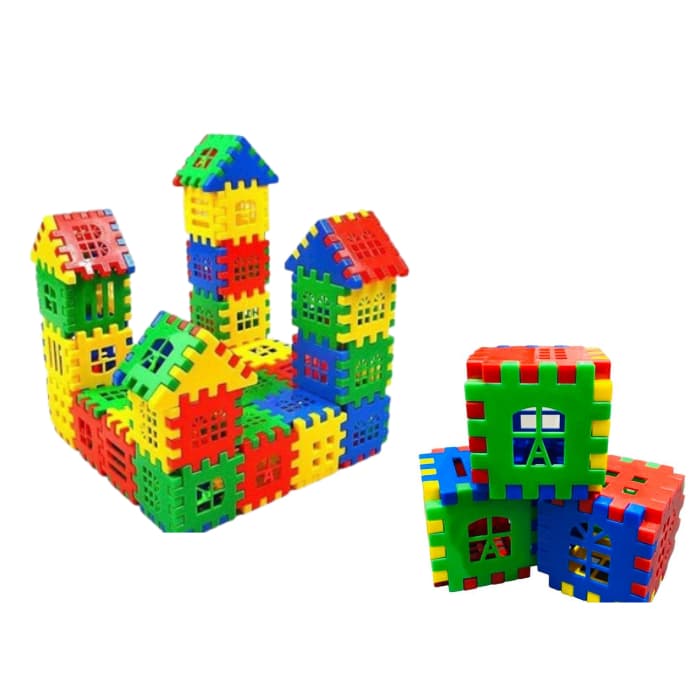 KIT COM 120 UNIDADES BLOCOS DIVERTIDOS BRINQUEDO COLORIDO MONTA MONTA CASINHA INFANTIL