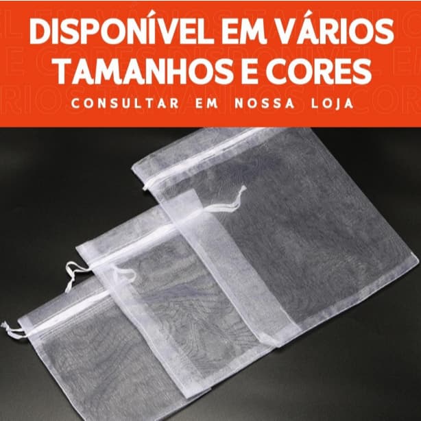 Saquinho de Organza para Lembrancinhas - Vários tamanhos- Pacotes de 10/20/50 Unidades