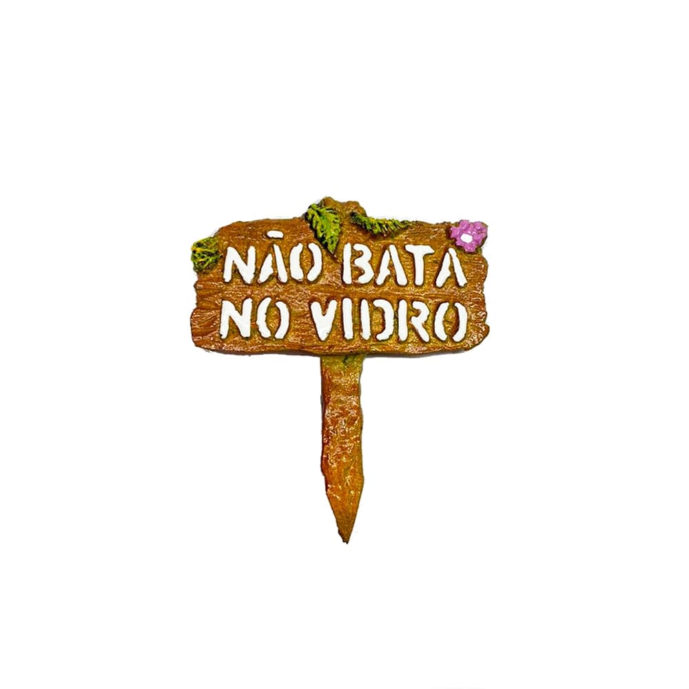 Enfeites Para Aquário -  Placa Não Bata No Vidro S/ Pé